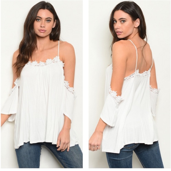 The Ivory Elephant Tops - 🔥SALE🔥 White off the shoulder trim top